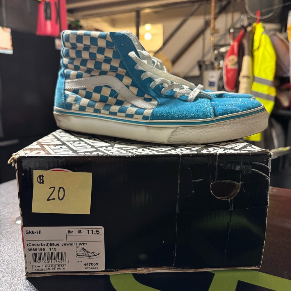 Vans Blue and White Checkered High-Tops